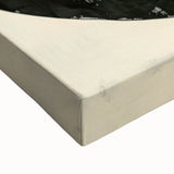 Close-up of an abstract minimalist wall art design on stretched canvas, showcasing soft pastel colors and fluid shapes, perfect for modern decor.