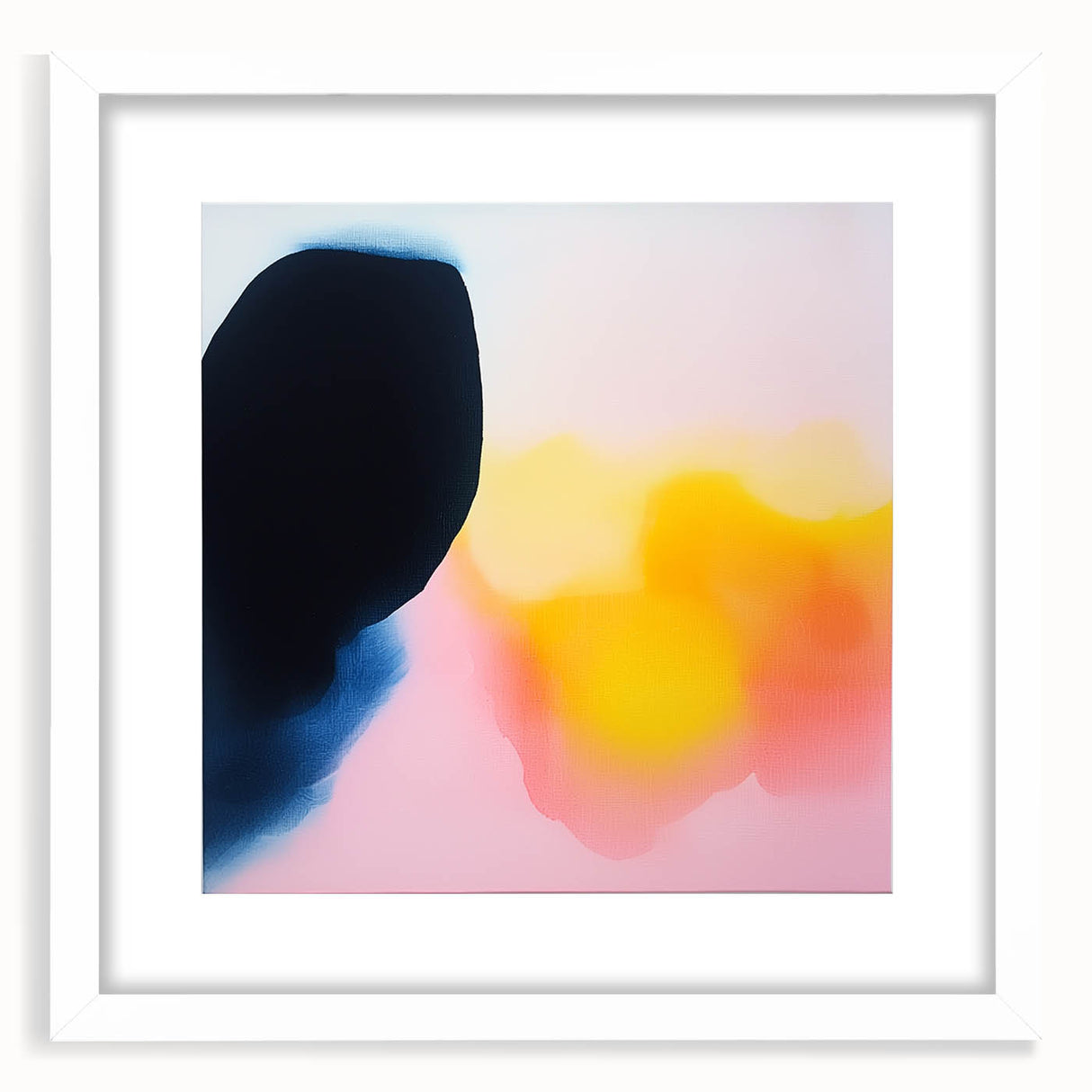 Abstract Art Prints – Soft Yellow and Pink Gradient Modern Canvas