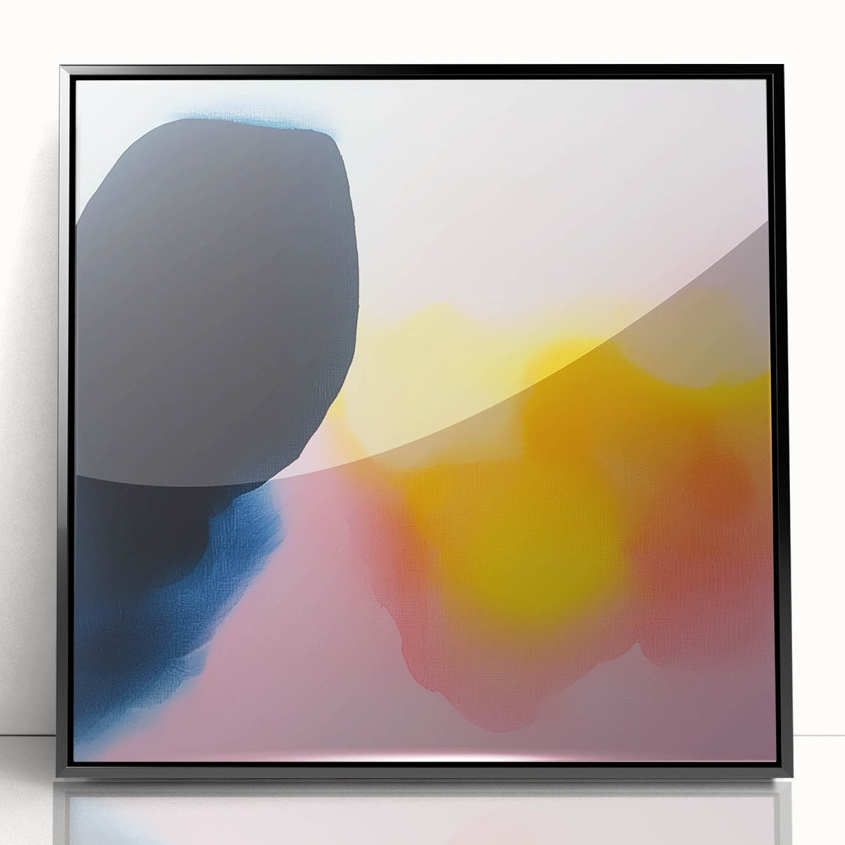 Abstract Art Prints – Soft Yellow and Pink Gradient Modern Canvas