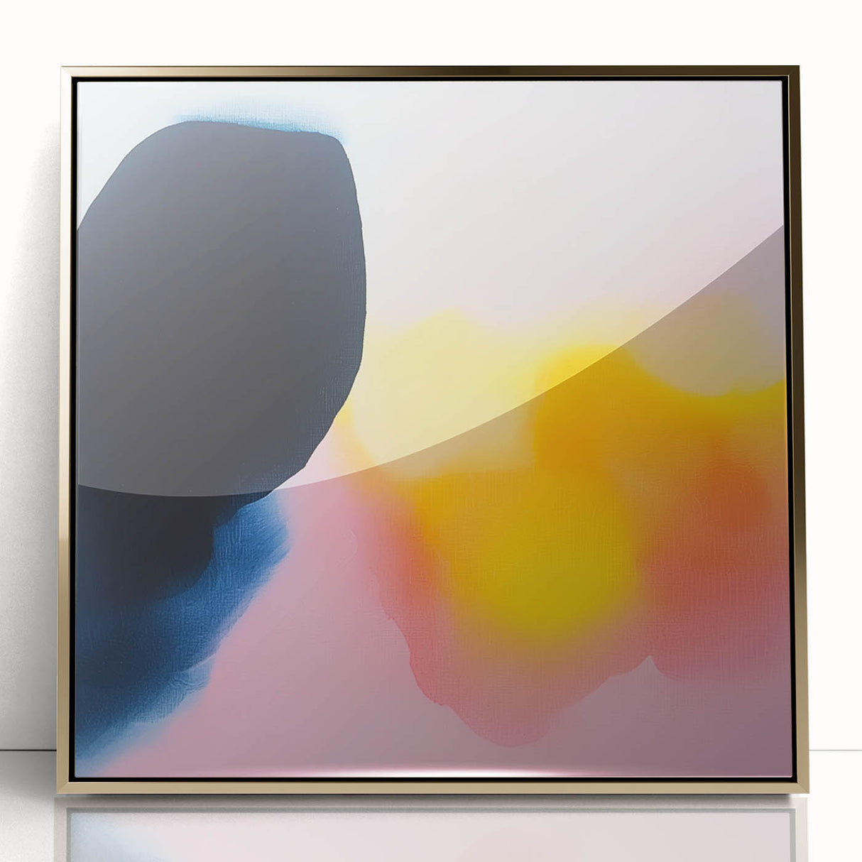 Abstract Art Prints – Soft Yellow and Pink Gradient Modern Canvas