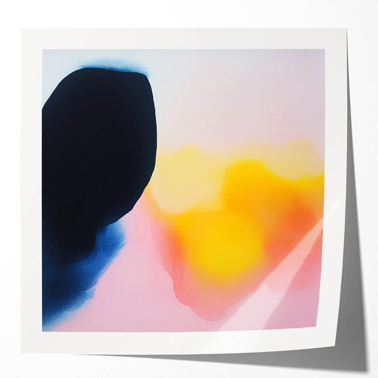 Abstract Art Prints – Soft Yellow and Pink Gradient Modern Canvas