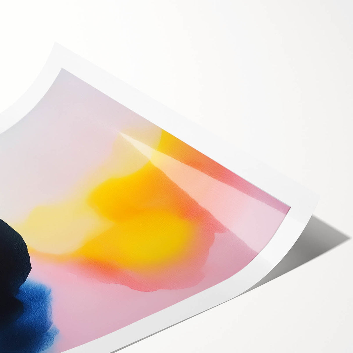 Abstract Art Prints – Soft Yellow and Pink Gradient Modern Canvas