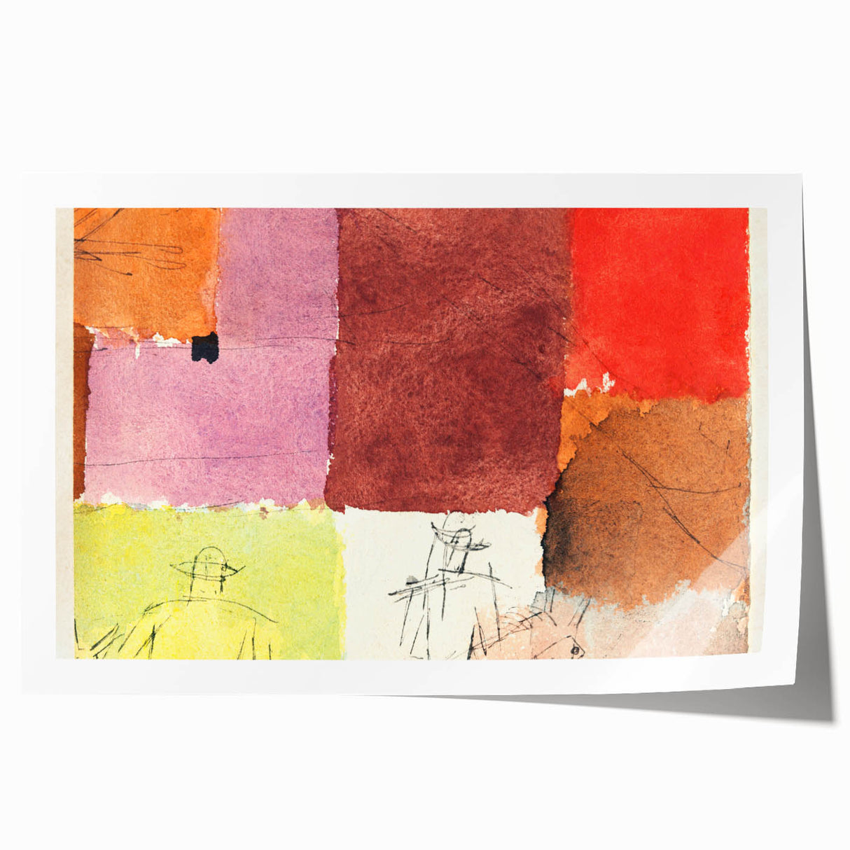 Abstract Composition Modern Art - Vibrant Colors and Geometric Style