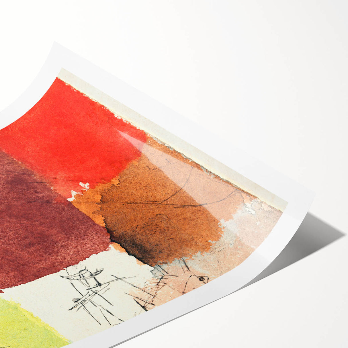 Abstract Composition Modern Art - Vibrant Colors and Geometric Style