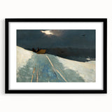 Realism Winter Landscape Art Print - Sleigh Ride by Winslow Homer