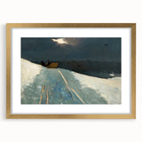 Realism Winter Landscape Art Print - Sleigh Ride by Winslow Homer