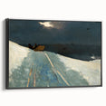 Realism Winter Landscape Art Print - Sleigh Ride by Winslow Homer