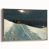 Realism Winter Landscape Art Print - Sleigh Ride by Winslow Homer