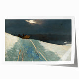 Realism Winter Landscape Art Print - Sleigh Ride by Winslow Homer