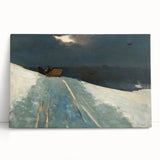 Realism Winter Landscape Art Print - Sleigh Ride by Winslow Homer