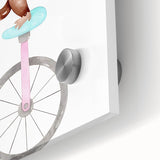 Circus Monkey Girls Room Wall Art - Playful Nursery Print