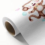 Circus Monkey Girls Room Wall Art - Playful Nursery Print
