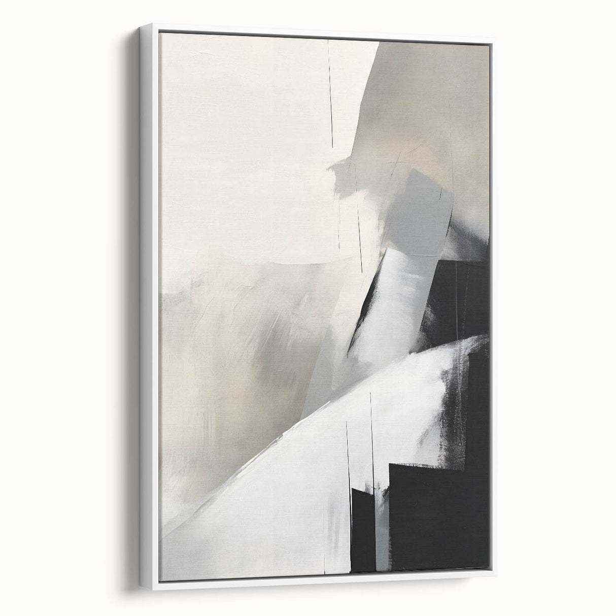 Framed Dining Room Prints – Abstract Neutral Black & Gray Art