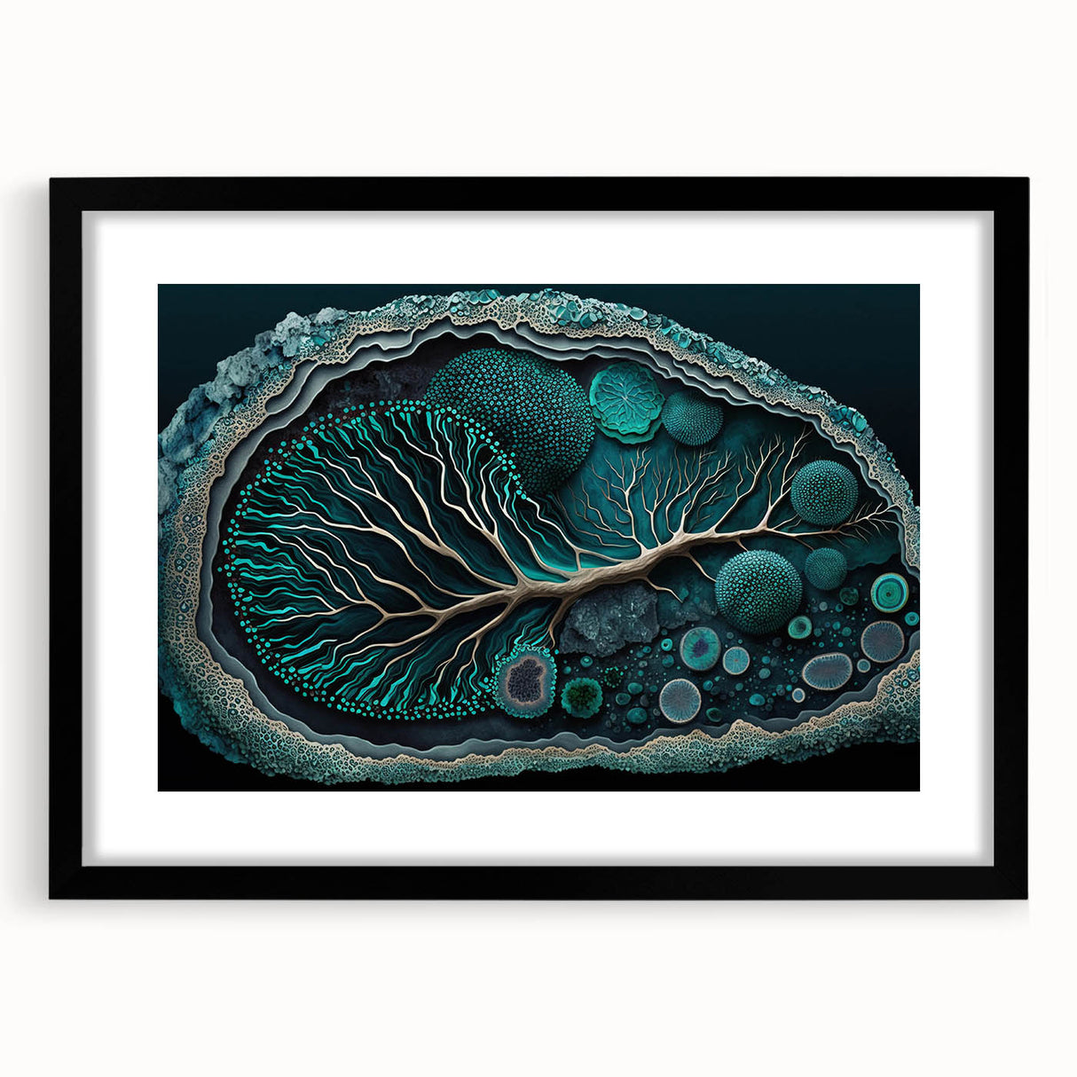 Organic Abstract Living Room Wall Art – Large Canvas & Framed Print