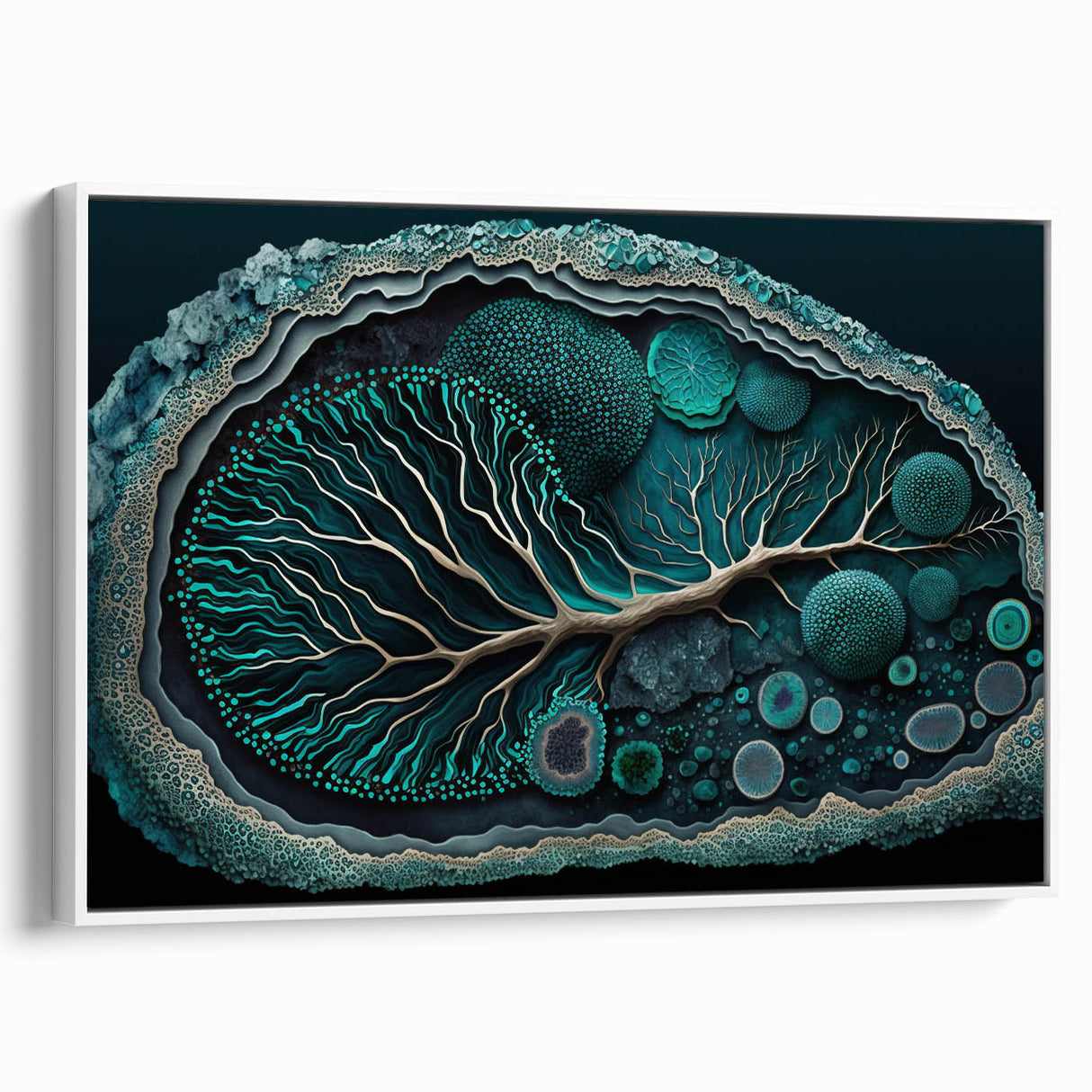Organic Abstract Living Room Wall Art – Large Canvas & Framed Print