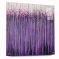 Abstract floral acrylic glass artwork showcasing vibrant colors and intricate patterns, displayed at a side angle with visible mounting pins for easy installation.