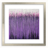 Abstract floral design frame with a silver mat, showcasing colorful blooms in a modern style, perfect for home decor or art display. Ideal for enhancing interior aesthetics.