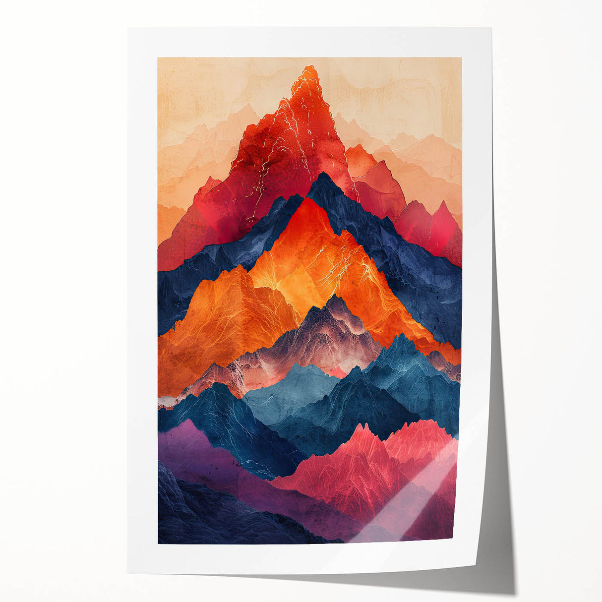 Abstract minimalist wall art print featuring soft pastel colors and geometric shapes, elegantly rolled and packaged in a protective cardboard tube for easy display.