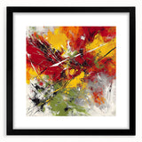 Modern Abstract Wall Art – Explosive Red and Yellow Canvas Print