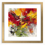 Modern Abstract Wall Art – Explosive Red and Yellow Canvas Print