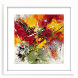 Modern Abstract Wall Art – Explosive Red and Yellow Canvas Print