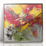 Modern Abstract Wall Art – Explosive Red and Yellow Canvas Print