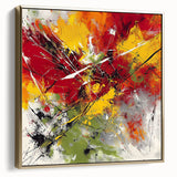 Modern Abstract Wall Art – Explosive Red and Yellow Canvas Print