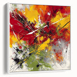 Modern Abstract Wall Art – Explosive Red and Yellow Canvas Print