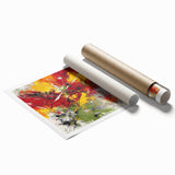 Modern Abstract Wall Art – Explosive Red and Yellow Canvas Print