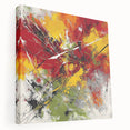Modern Abstract Wall Art – Explosive Red and Yellow Canvas Print