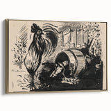 Expressionist Art: The Cock and the Dog | Black and White Abstract Print