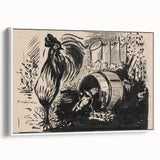 Expressionist Art: The Cock and the Dog | Black and White Abstract Print