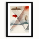 Abstract Minimalist Modern Art - Geometric Shapes with Bold Red Accent