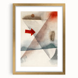 Abstract Minimalist Modern Art - Geometric Shapes with Bold Red Accent