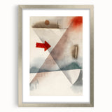 Abstract Minimalist Modern Art - Geometric Shapes with Bold Red Accent