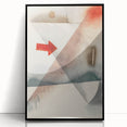 Abstract Minimalist Modern Art - Geometric Shapes with Bold Red Accent