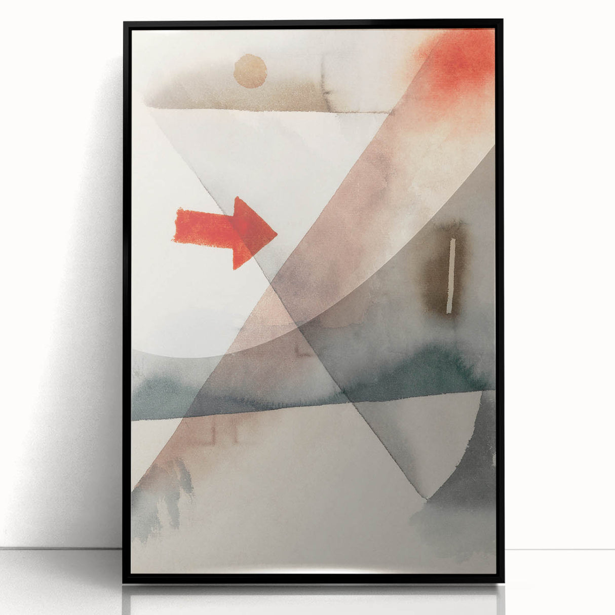 Abstract Minimalist Modern Art - Geometric Shapes with Bold Red Accent