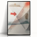 Abstract Minimalist Modern Art - Geometric Shapes with Bold Red Accent