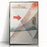 Abstract Minimalist Modern Art - Geometric Shapes with Bold Red Accent