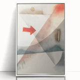 Abstract Minimalist Modern Art - Geometric Shapes with Bold Red Accent