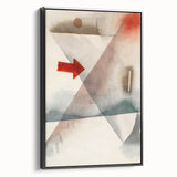 Abstract Minimalist Modern Art - Geometric Shapes with Bold Red Accent