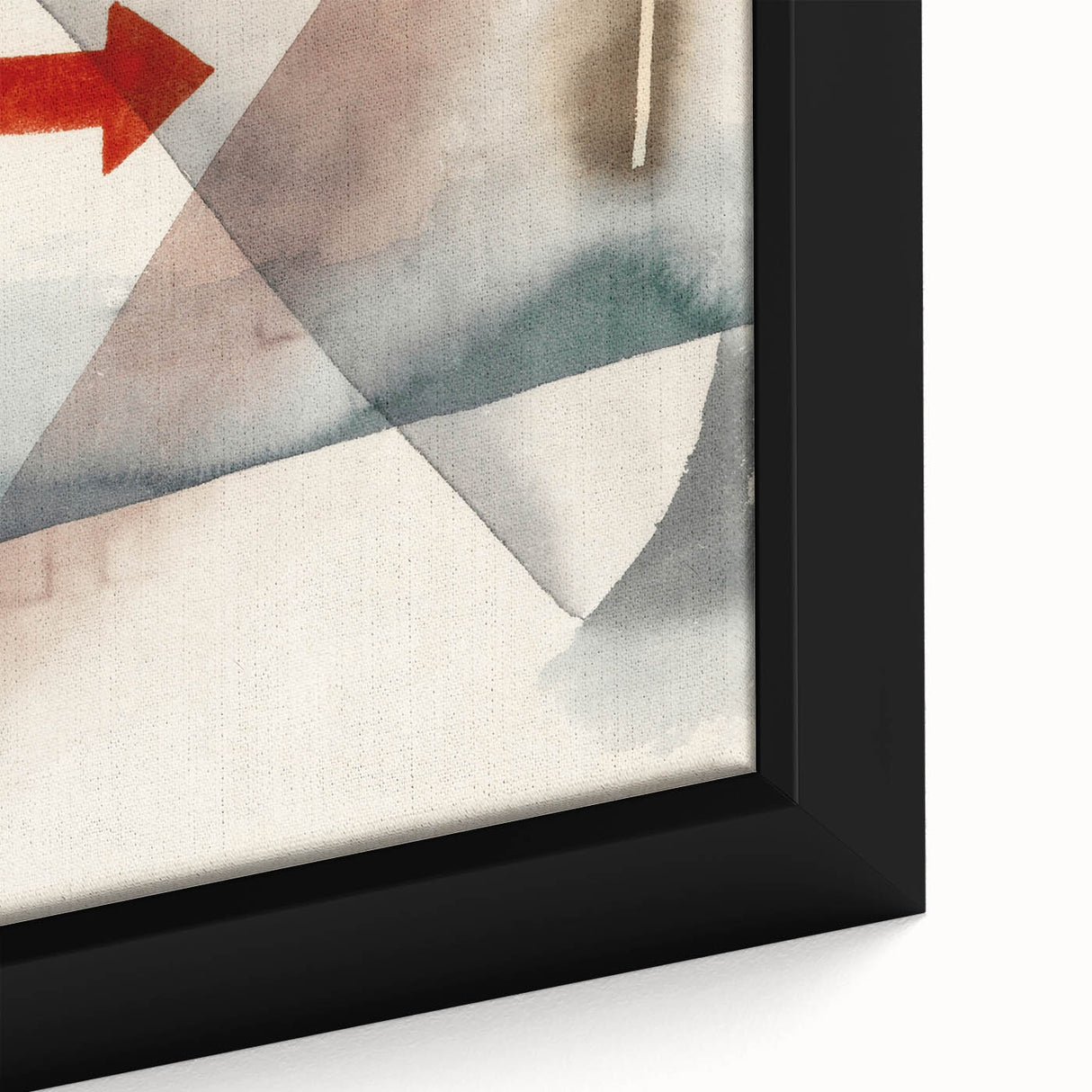 Abstract Minimalist Modern Art - Geometric Shapes with Bold Red Accent