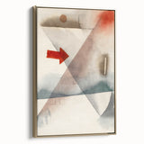 Abstract Minimalist Modern Art - Geometric Shapes with Bold Red Accent