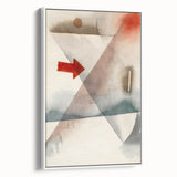 Abstract Minimalist Modern Art - Geometric Shapes with Bold Red Accent