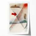 Abstract Minimalist Modern Art - Geometric Shapes with Bold Red Accent