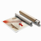 Abstract Minimalist Modern Art - Geometric Shapes with Bold Red Accent