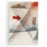 Abstract Minimalist Modern Art - Geometric Shapes with Bold Red Accent