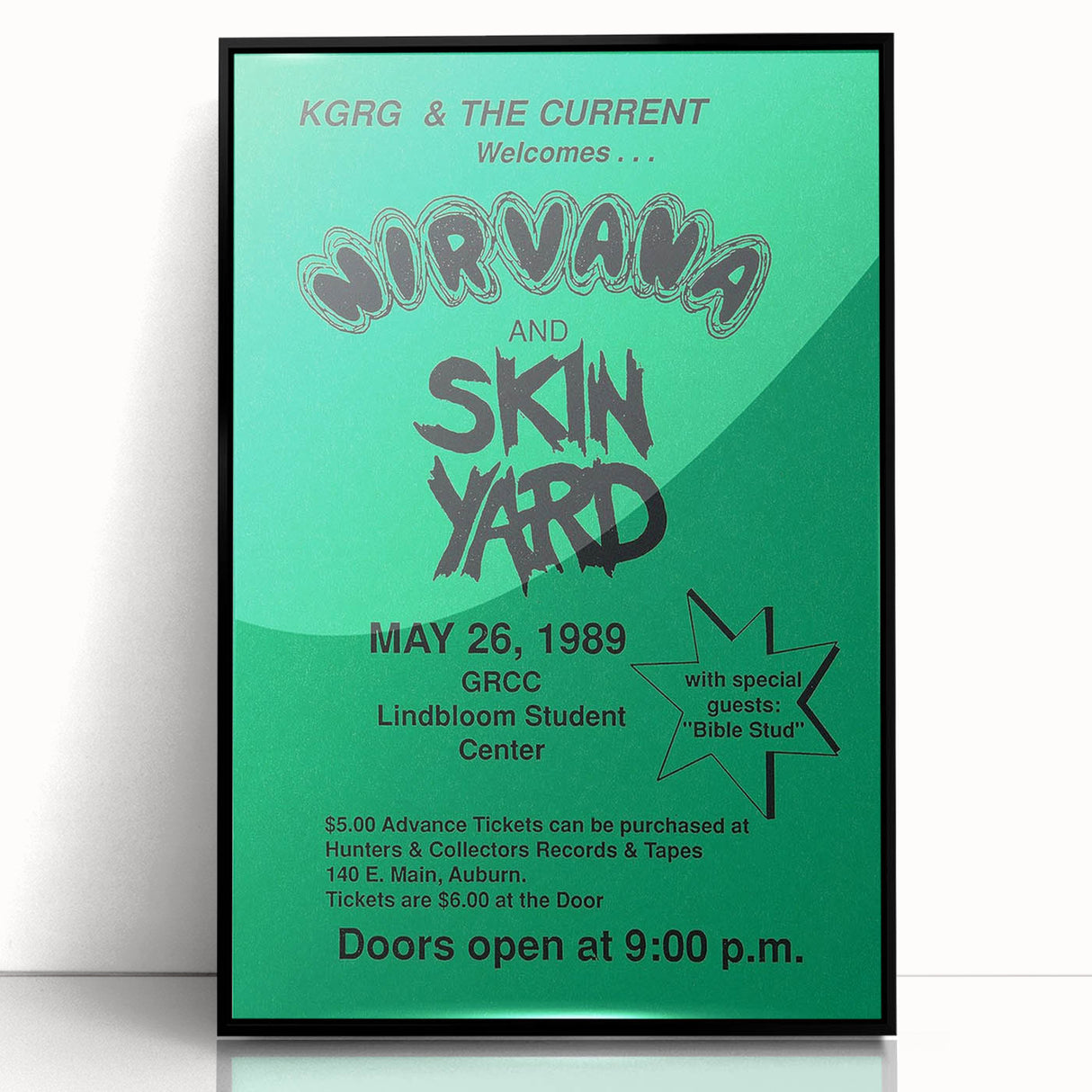 Nirvana 1989 Concert Poster - Vintage Retro Wall Art for Music Fans