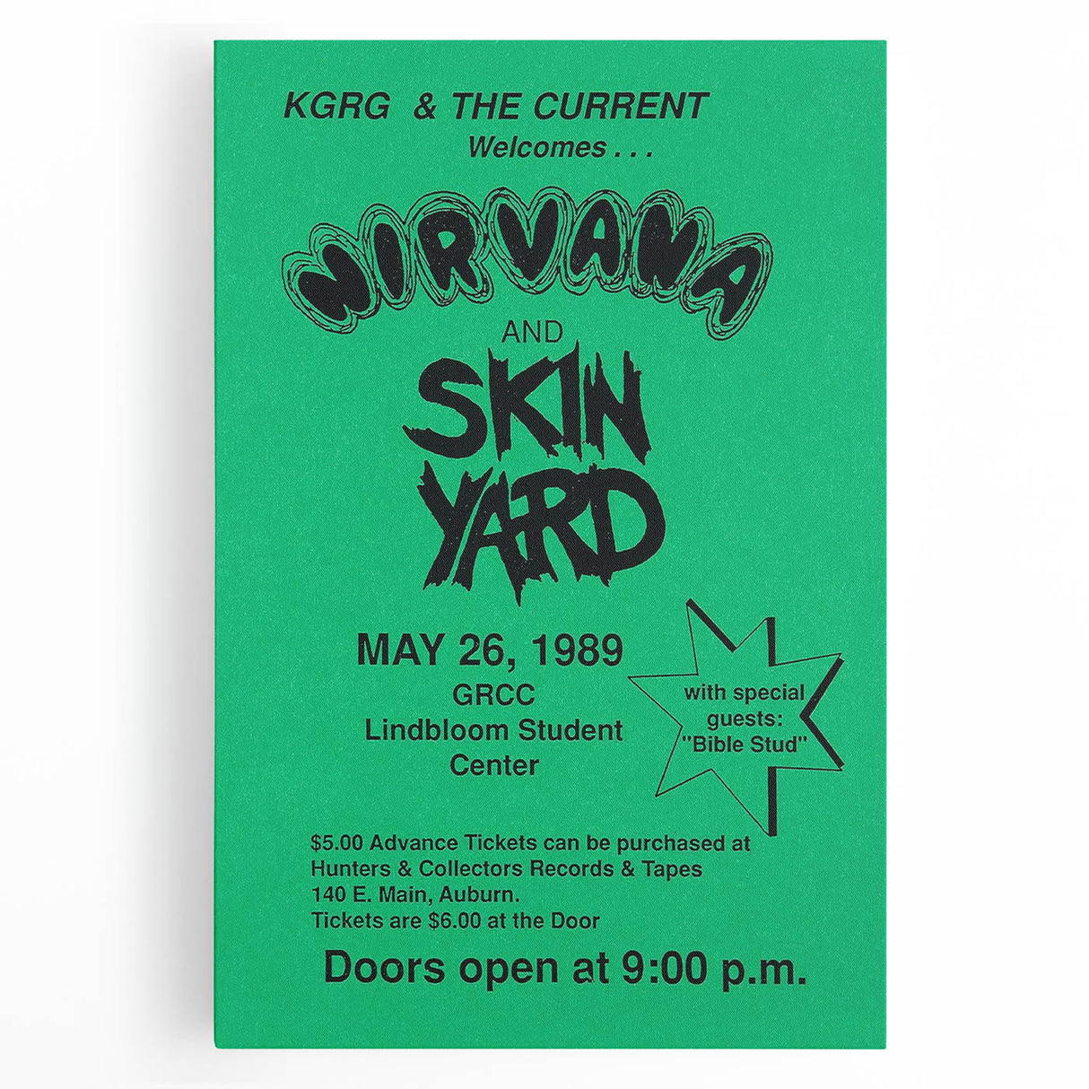 Nirvana 1989 Concert Poster - Vintage Retro Wall Art for Music Fans