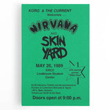 Nirvana 1989 Concert Poster - Vintage Retro Wall Art for Music Fans